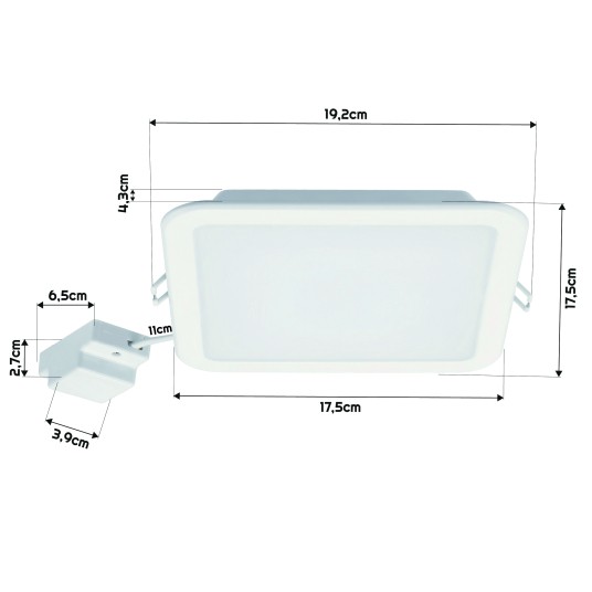 DOWNLIGHT LEDINAIRE P/T KWADRAT 12W NW
