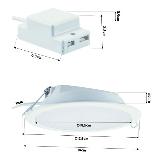 DOWNLIGHT LEDINAIRE P/T OKRĄGŁY 12W NW