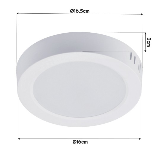 DOWNLIGHT N/T FADO-R PC 12W NW BIAŁY