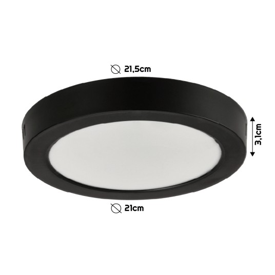 DOWNLIGHT N/T FADO-R PC 18W NW CZARNY