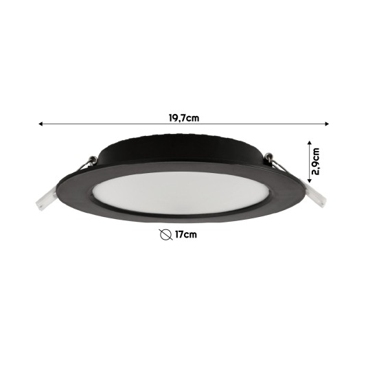 DOWNLIGHT P/T VIGO-R PC 12W NW CZARNY