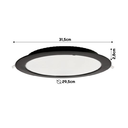 DOWNLIGHT P/T VIGO-R PC 24W NW CZARNY