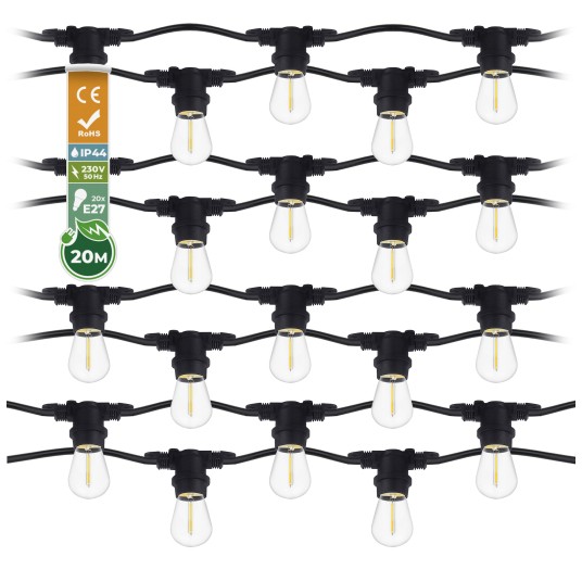 GIRLANDA 20M + 41 ŻARÓWEK 1W NW