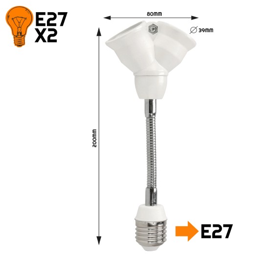 GNIAZDO REDUKCJA E27-2XE27 ELASTYCZNA