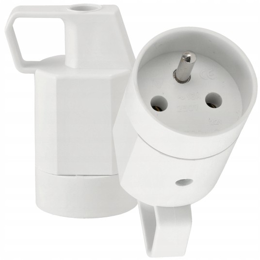 GNIAZDO Z UCHWYTEM 230V BIAŁE