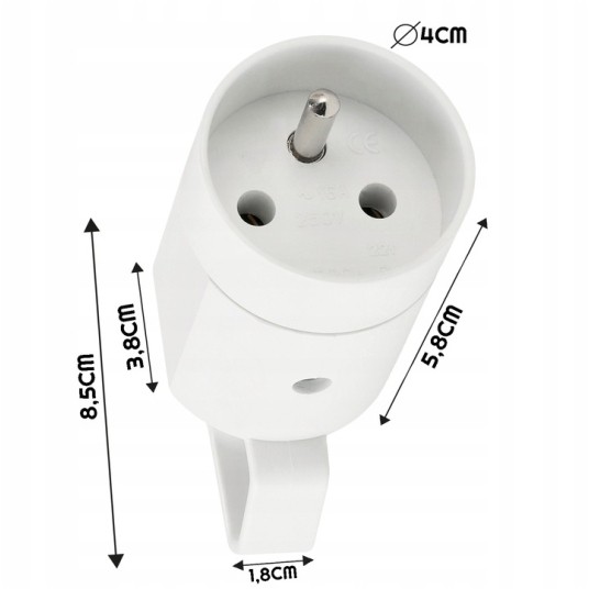 GNIAZDO Z UCHWYTEM 230V BIAŁE