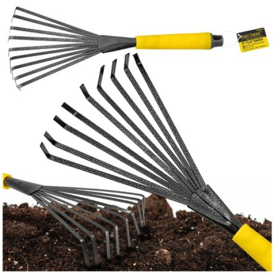 GRABKI 9-ZĘBNE WACHLARZOWE Z PLASTIKOWĄ RĄCZKĄ