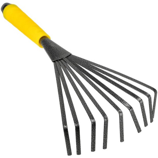 GRABKI 9-ZĘBNE WACHLARZOWE Z PLASTIKOWĄ RĄCZKĄ