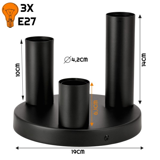 KINKIET VIKI II 3XE27 CZARNY