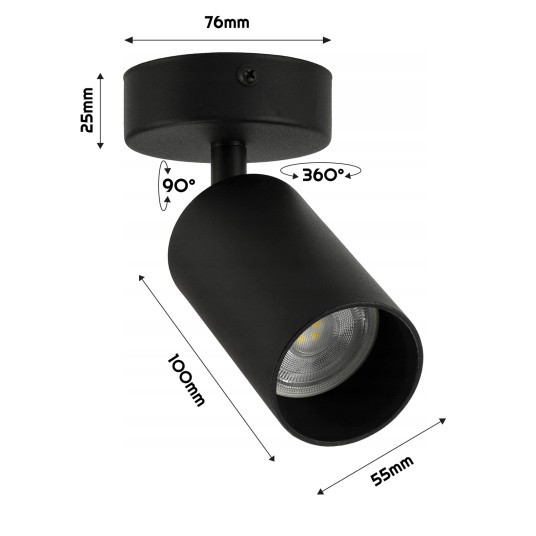 KINKIET VIKI MAX 1XGU10 BLACK