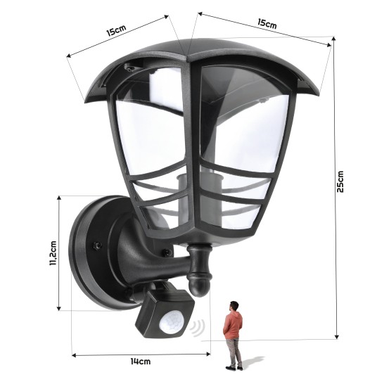 LAMPA ELEWACYJNA REWO 1XE27 IP54 PIR
