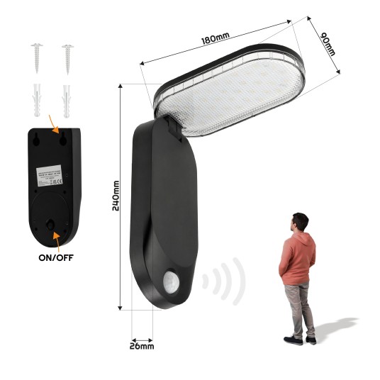 LAMPA SOLARNA GINGER PIR IP65