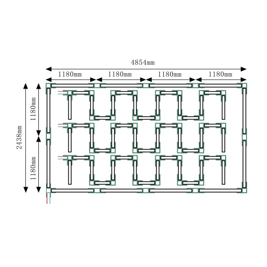 LAMPA WARSZTATOWA LED 520W 2438X4854MM 6500K