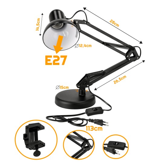 LAMPKA BIURKOWA PARYŻ 1XE27