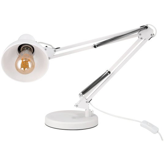 LAMPKA BIURKOWA PRAGA 1XE27 BIAŁA