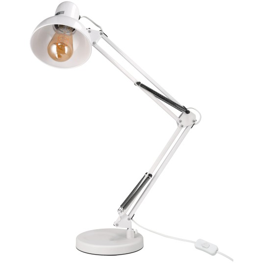 LAMPKA BIURKOWA PRAGA 1XE27 BIAŁA