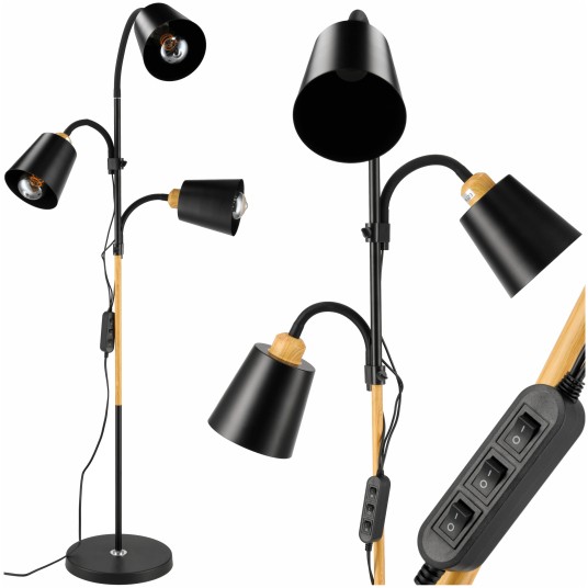 LAMPKA PODŁOGOWA SALZBURG 3XE27 CZARNA