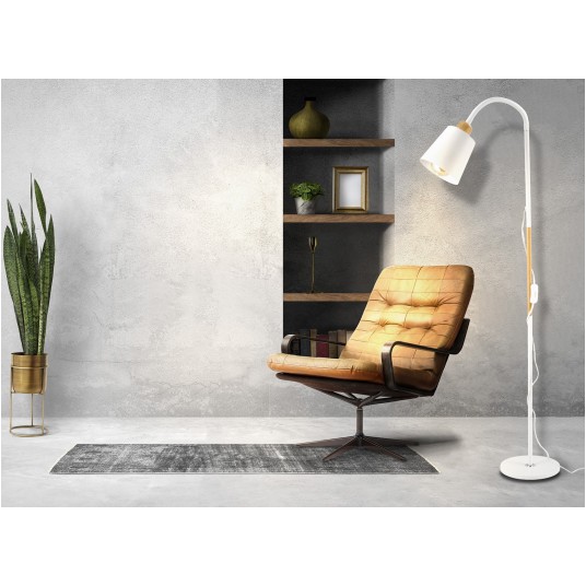 LAMPKA PODŁOGOWA WIEDEŃ 1XE27 BIAŁA