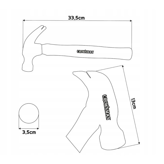 MŁOTEK PAZURKOWY Z DREWNIANYM TRZONKIEM