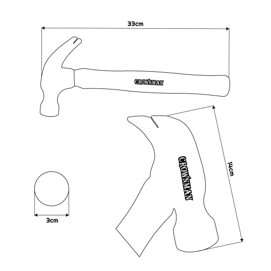 MŁOTEK PAZURKOWY Z METALOWYM TRZONKIEM