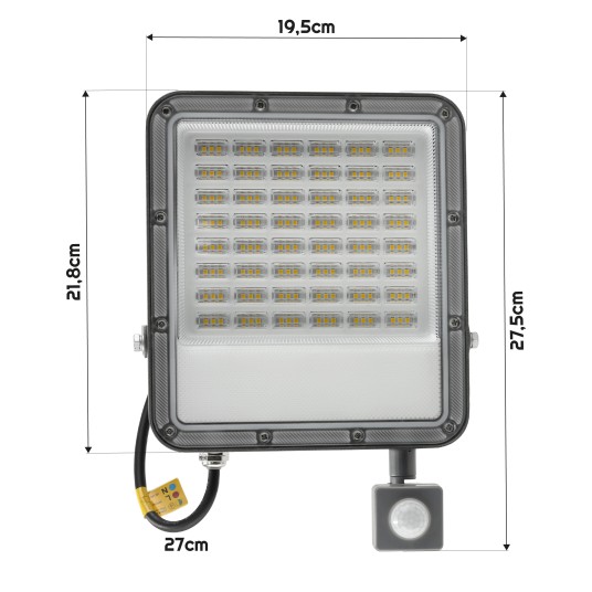 NAŚWIETLACZ ODYN PIR 100W NW