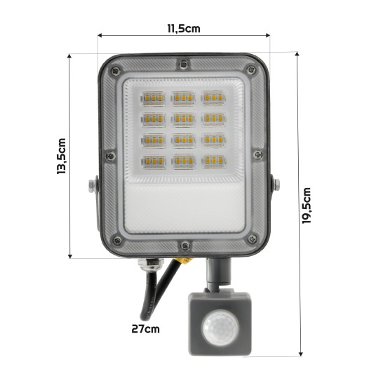 NAŚWIETLACZ ODYN PIR 30W NW