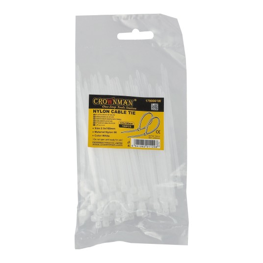 OPASKI KABLOWE NYLONOWE BIAŁE 2.5X100