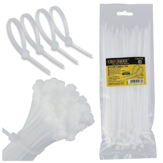 OPASKI KABLOWE NYLONOWE BIAŁE 3.6X200
