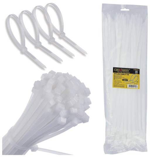 OPASKI KABLOWE NYLONOWE BIAŁE 7.6X400