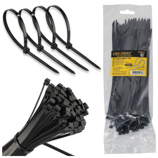 OPASKI KABLOWE NYLONOWE CZARNE 3.6X200