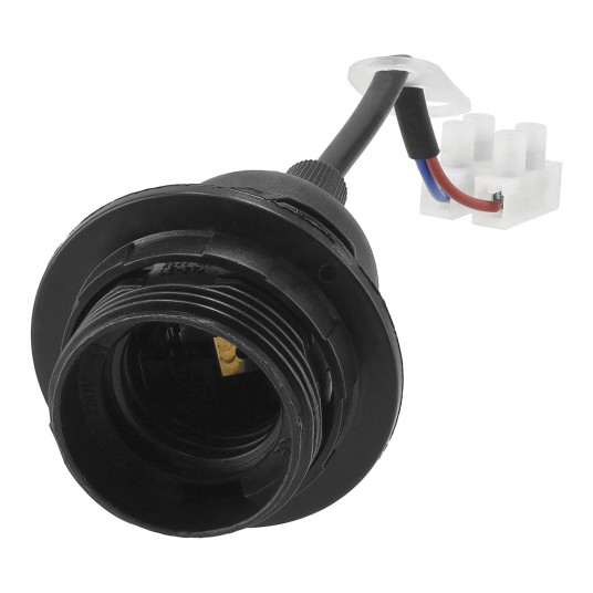 OPRAWKA E27 PLASTIKOWA Z KABLEM GWINT BLACK