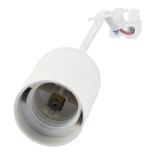 OPRAWKA E27 PLASTIKOWA Z KABLEM GWINT WHITE