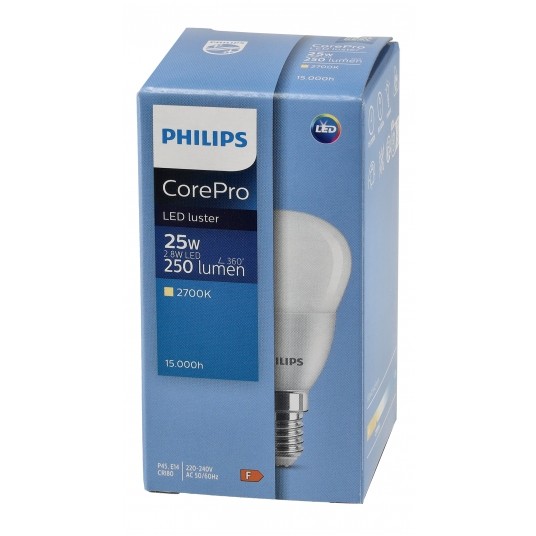 PHILIPS ŻARÓWKA E14 MINIGLOBE 2.8-25W WW 250LM 2700K COREPRO -zdjęcie numer 5