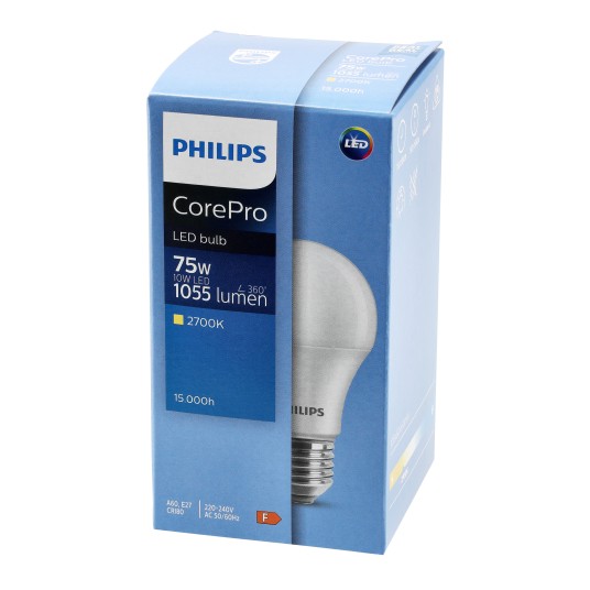 PHILIPS ŻARÓWKA E27 A60 10-75W WW 1055LM COREPRO 2700K