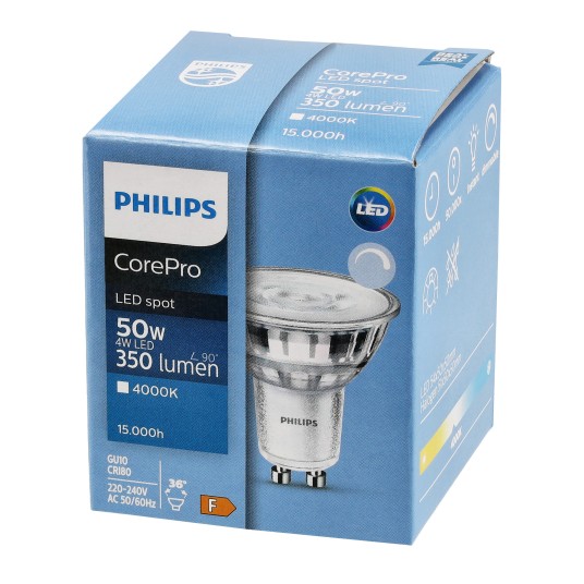 PHILIPS ŻARÓWKA GU10 4-50W NW 36° ŚCIEMNIALNA 4000K