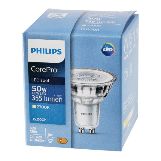 PHILIPS ŻARÓWKA GU10 4,6-50W NW 390LM 36° 4000K COREPRO