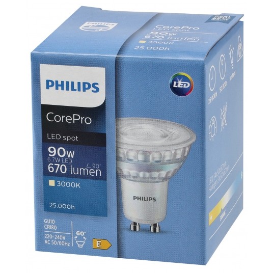 PHILIPS ŻARÓWKA GU10 6.7W 670LM 3000K WW COREPRO -zdjęcie numer 6