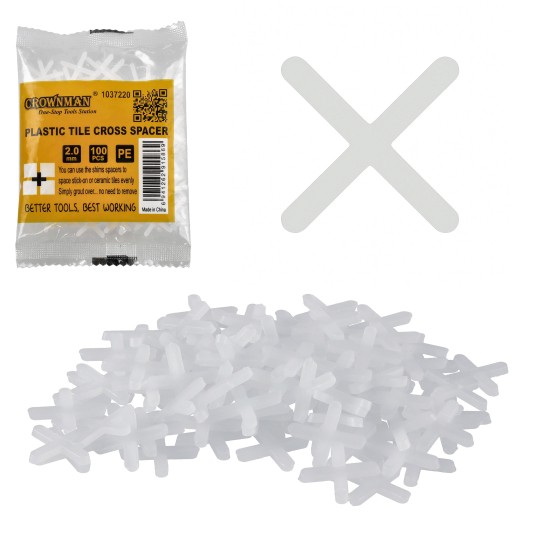 PLASTIKOWE KRZYŻYKI DYSTANSOWE DO PŁYTEK 2.0MM