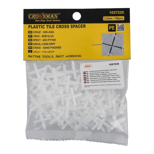 PLASTIKOWE KRZYŻYKI DYSTANSOWE DO PŁYTEK 2.5MM