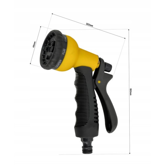 PLASTIKOWY PISTOLET ZRASZAJĄCY 8-FUNKCYJNY