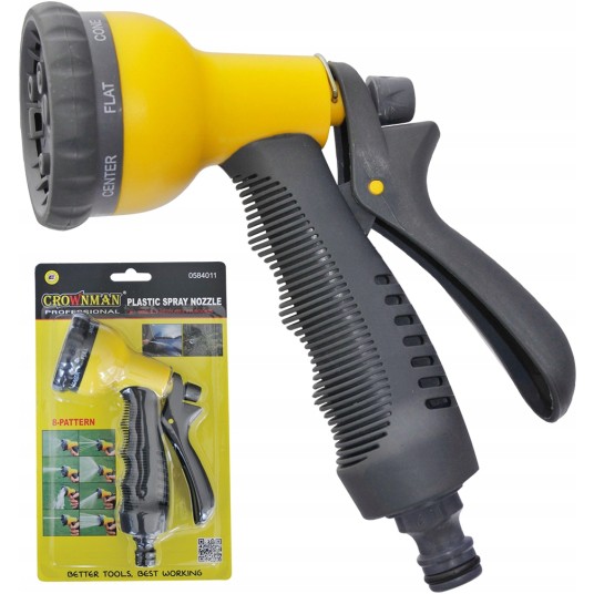 PLASTIKOWY PISTOLET ZRASZAJĄCY 8-FUNKCYJNY