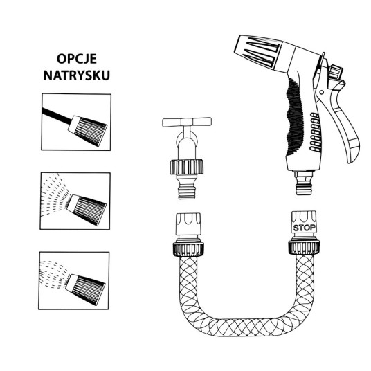 PLASTIKOWY PISTOLET ZRASZAJĄCY REGULOWANY