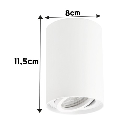 PLUTO-R GU10 RUCHOMA BIAŁA MAXI