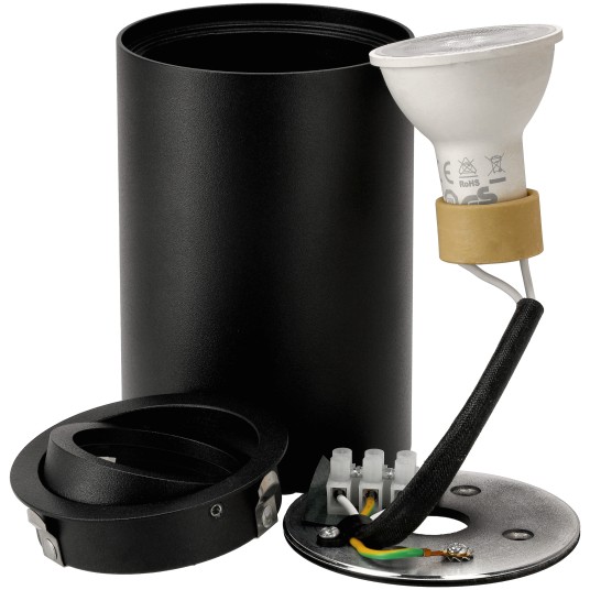 PLUTO-R GU10 RUCHOMA CZARNA MAXI