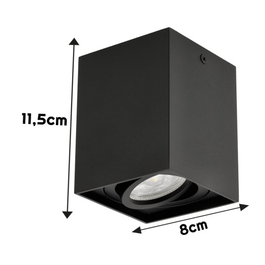 PLUTO-S GU10 RUCHOMA CZARNA MAXI