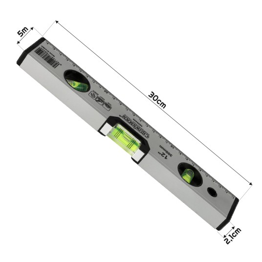 POZIOMICA ALUMINIOWA Z MAGNESEM 300MM