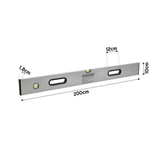 POZIOMICA ALUMINIOWA Z UCHWYTEM 2M