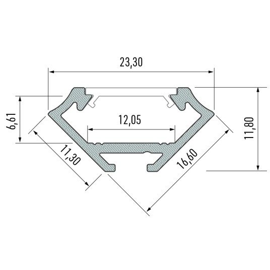 PROFIL C INOX ANODOWANY 2M