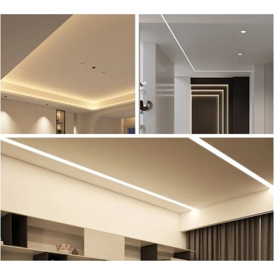 PROFIL DO PŁYT GK PODTYNKOWY SZEROKI 1M SREBRNY ANODOWANY+KLOSZ MLECZNY