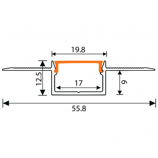 PROFIL DO PŁYT GK PODTYNKOWY SZEROKI 2M SUROWY+KLOSZ MLECZNY -zdjęcie numer 2